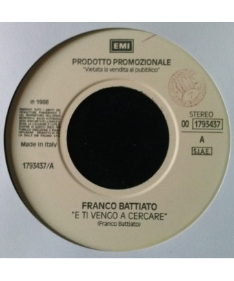 E Ti Vengo A Cercare Simply Irresistible [Franco Battiato,...] - Vinyl 7", 45 RPM, Promo [product.brand] 1 - Shop I'm Jukebox 
