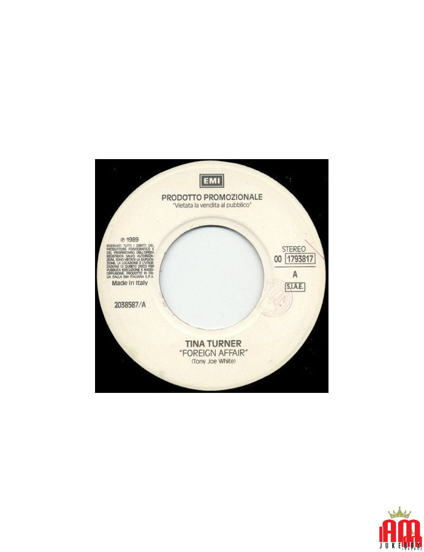 Foreign Affair Cradle Of Love [Tina Turner,...] - Vinyl 7", 45 RPM, Jukebox, Promo [product.brand] 1 - Shop I'm Jukebox 