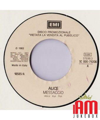 Message I Would Like to Reign [Alice (4),...] - Vinyl 7", 45 RPM, Promo [product.brand] 1 - Shop I'm Jukebox 