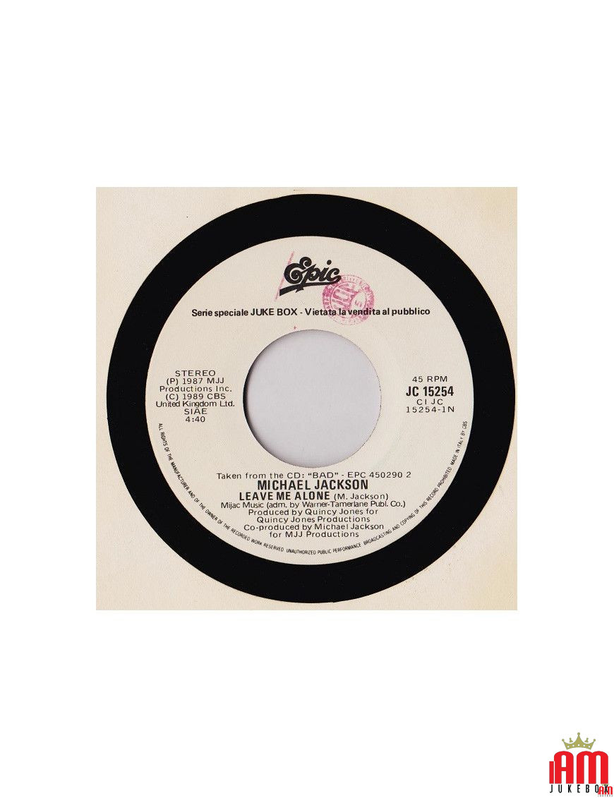 Leave Me Alone Wages Day [Michael Jackson,...] – Vinyl 7", 45 RPM, Jukebox [product.brand] 1 - Shop I'm Jukebox 