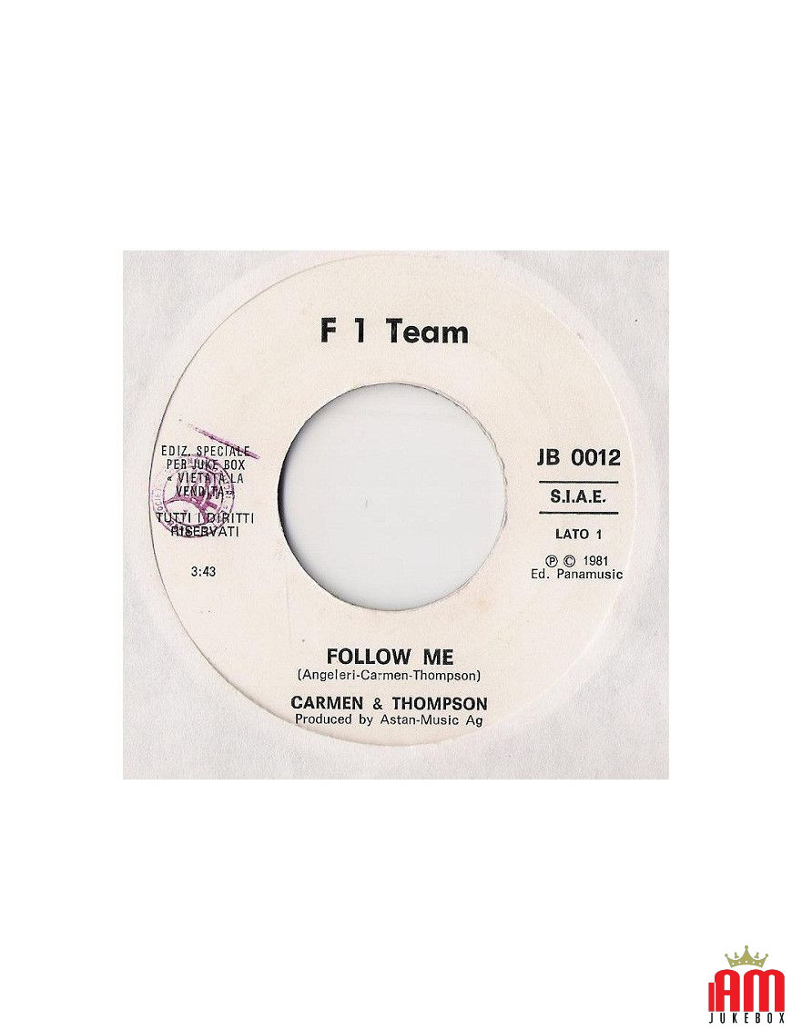 Follow Me You Make Me Happy [Carmen & Thompson,...] - Vinyl 7", 45 RPM, Jukebox [product.brand] 1 - Shop I'm Jukebox 