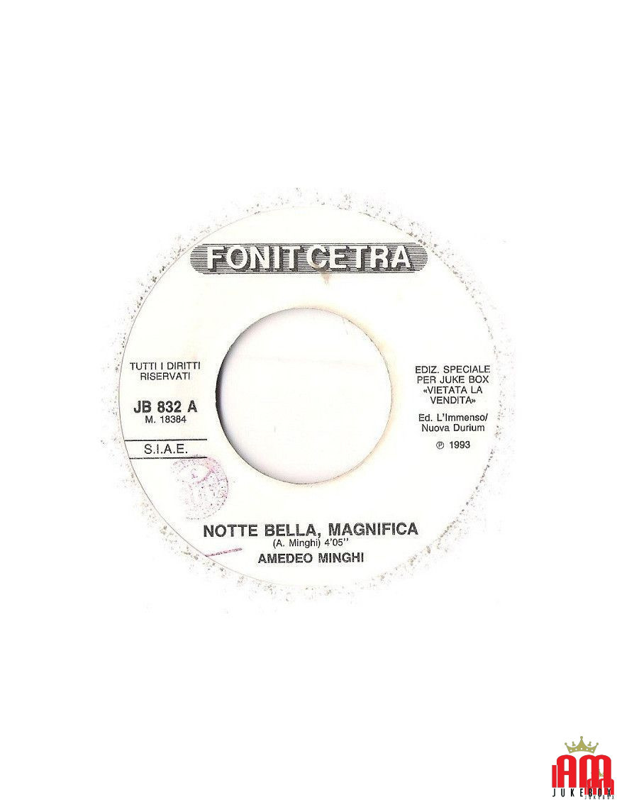 Notte Bella, Magnifica In Te [Amedeo Minghi,...] – Vinyl 7", 45 RPM, Jukebox [product.brand] 1 - Shop I'm Jukebox 