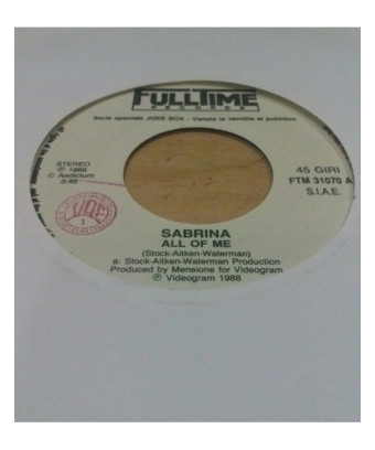 All Of Me Party Time [Sabrina,...] - Vinyle 7", 45 RPM, Jukebox, Stéréo