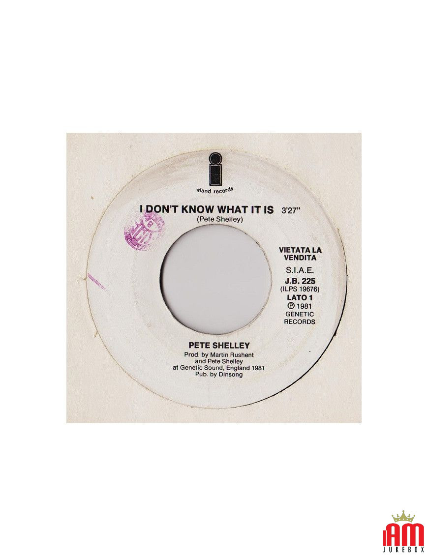 I Don't Know What Is It Tutto Giallo [Pete Shelley,...] – Vinyl 7", 45 RPM, Jukebox [product.brand] 1 - Shop I'm Jukebox 