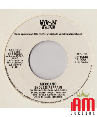 Refrain sans fin Welcome To The Sunshine [Meccano (3),...] - Vinyl 7", 45 RPM, Jukebox, Stereo [product.brand] 1 - Shop I'm Juke