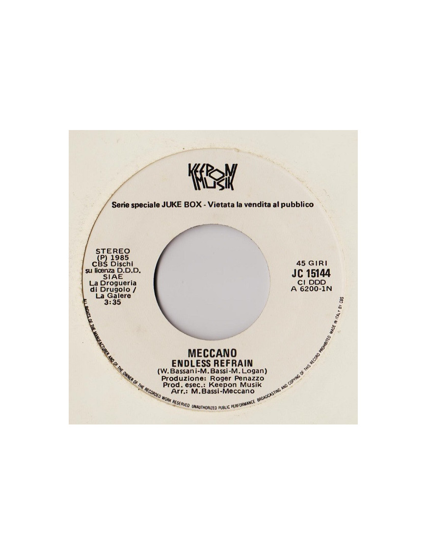 Endless Refrain   Welcome To The Sunshine  [Meccano (3),...] - Vinyl 7", 45 RPM, Jukebox, Stereo