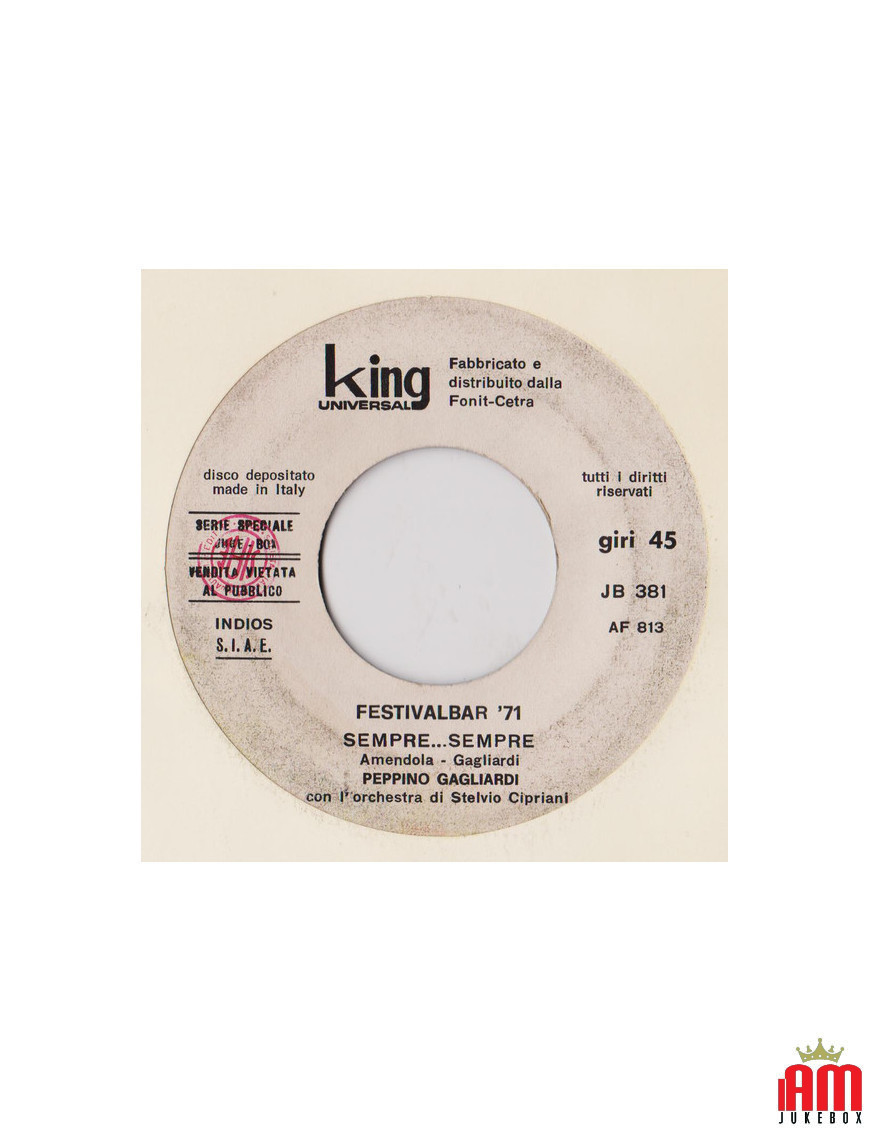 Always...Always Woman Happiness [Peppino Gagliardi,...] – Vinyl 7", 45 RPM, Jukebox [product.brand] 1 - Shop I'm Jukebox 