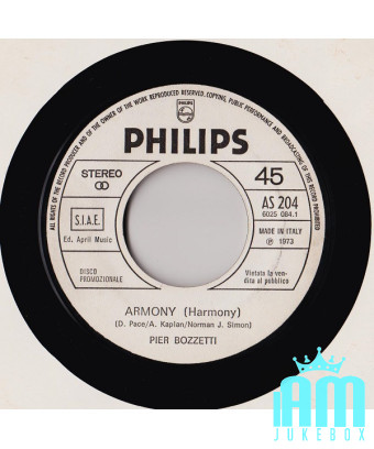 Armony (Harmony) Itch And Scratch (Teil 1) [Pier Michele Bozzetti,...] – Vinyl 7", 45 RPM, Promo, Stereo [product.brand] 1 - Sho