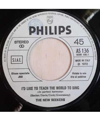 I'd Like To Teach The World To Sing (In Perfect Harmony) Stones [The New Seekers,...] - Vinyl 7", 45 RPM, Jukebox [product.brand