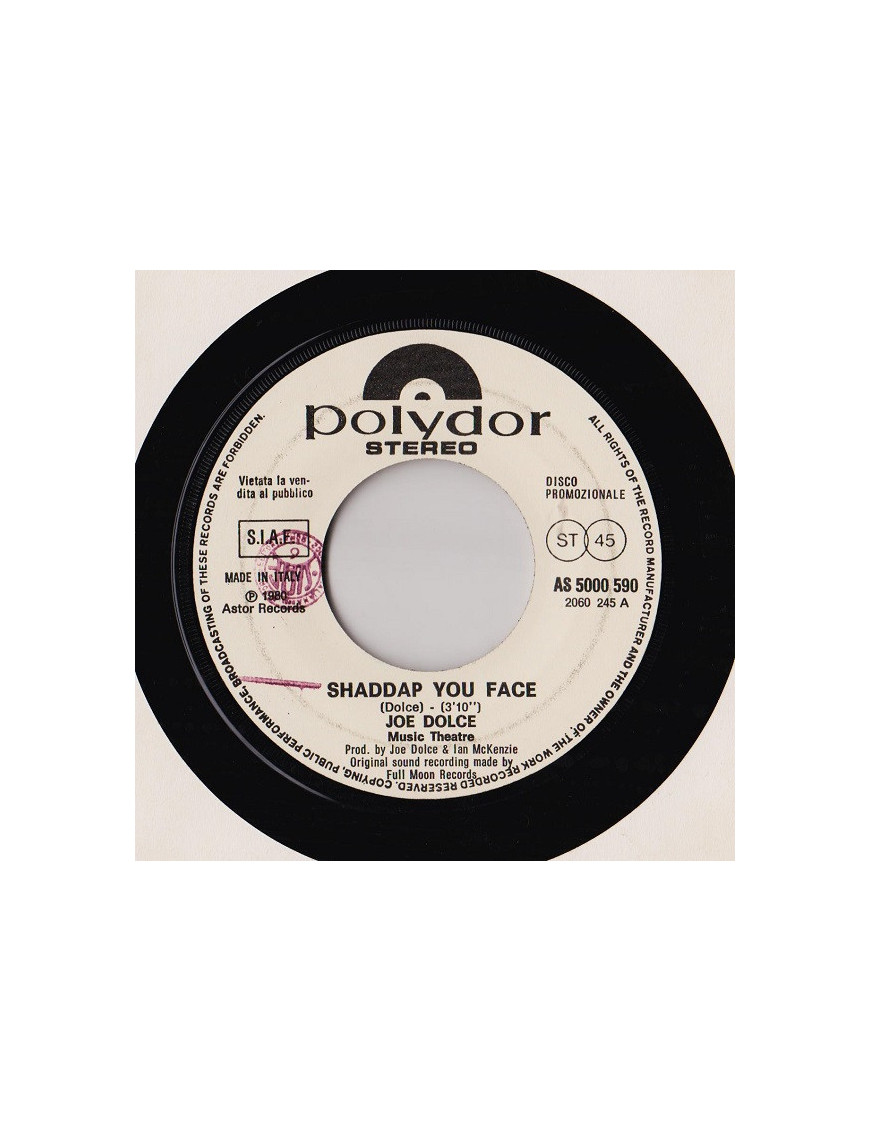 Shaddap You Face   Settembre [Joe Dolce Music Theatre,...] - Vinyl 7", 45 RPM, Promo