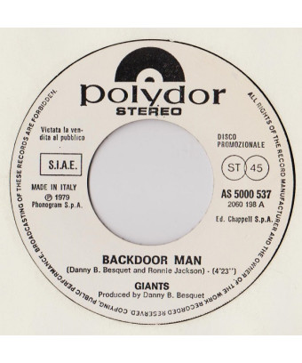 Backdoor Man   Love You Inside Out [Giants (4),...] - Vinyl 7", 45 RPM, Promo