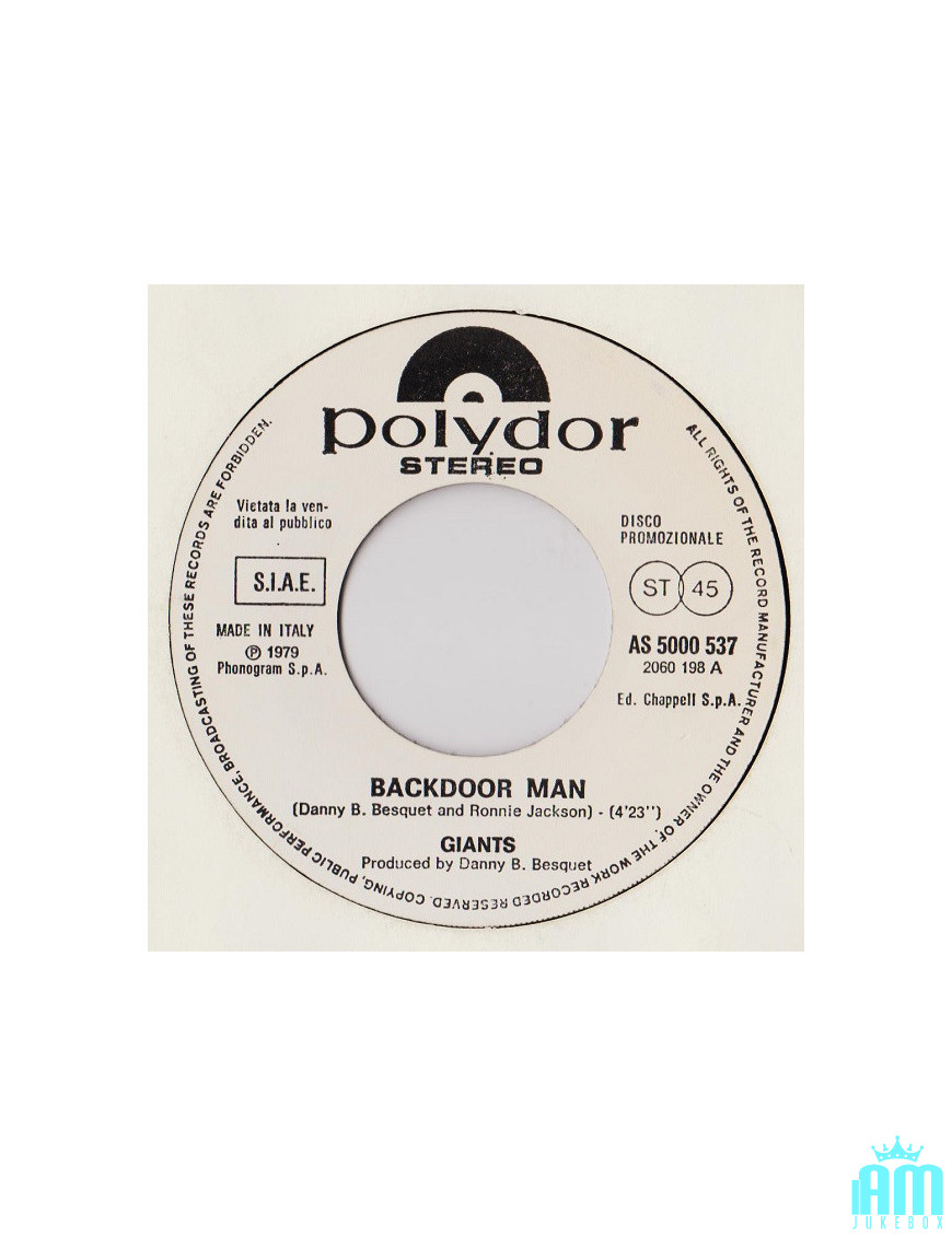 Backdoor Man Love You Inside Out [Giants (4),...] - Vinyl 7", 45 RPM, Promo [product.brand] 1 - Shop I'm Jukebox 