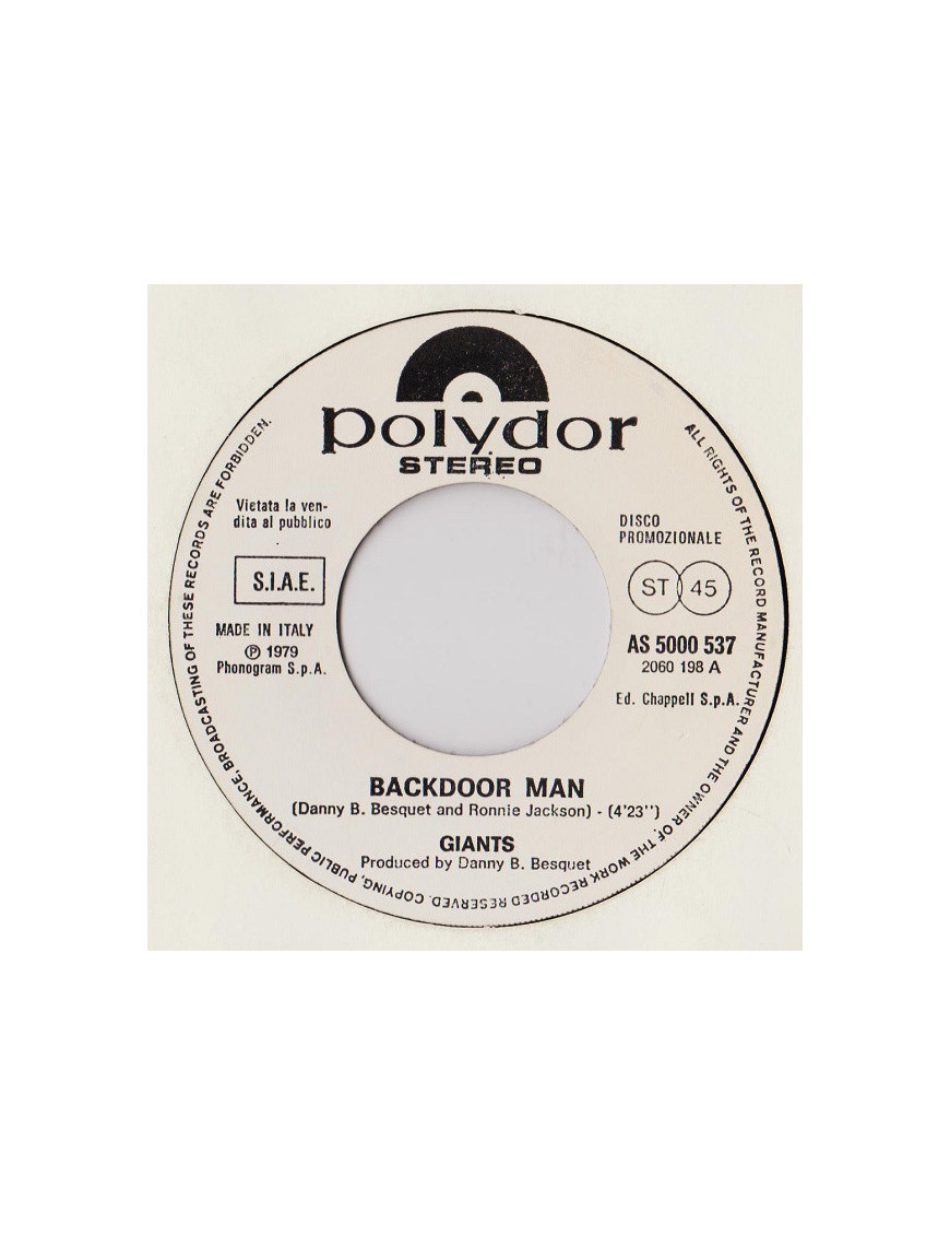 Backdoor Man Love You Inside Out [Giants (4),...] – Vinyl 7", 45 RPM, Promo [product.brand] 1 - Shop I'm Jukebox 