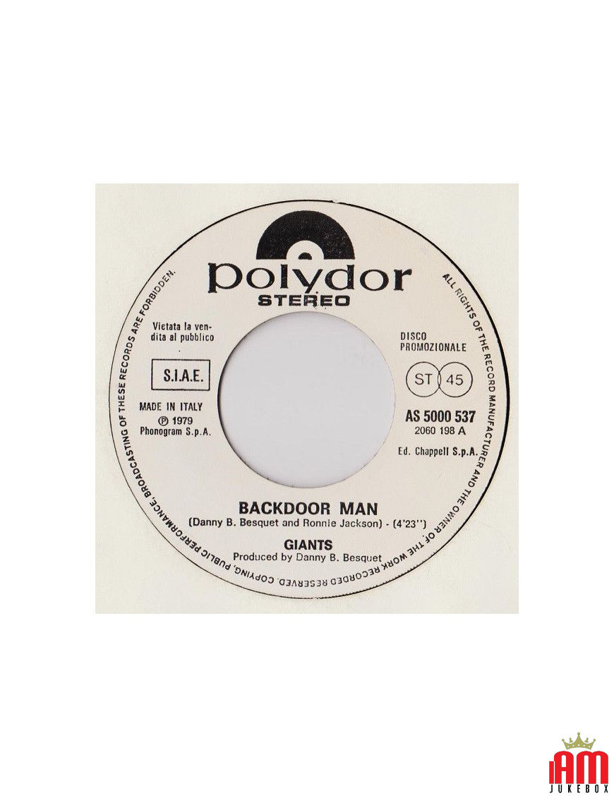 Backdoor Man Love You Inside Out [Giants (4),...] - Vinyle 7", 45 RPM, Promo [product.brand] 1 - Shop I'm Jukebox 