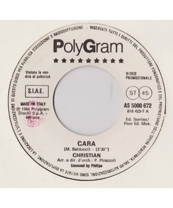 Cara Lei Balla Alone [Christian (106),...] – Vinyl 7", 45 RPM, Promo [product.brand] 1 - Shop I'm Jukebox 