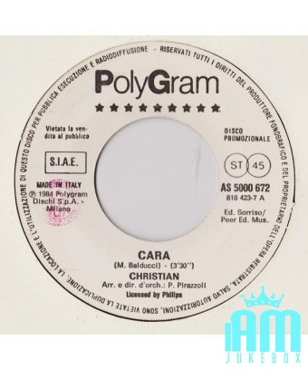 Cara Lei Balla Alone [Christian (106),...] - Vinyle 7", 45 RPM, Promo [product.brand] 1 - Shop I'm Jukebox 