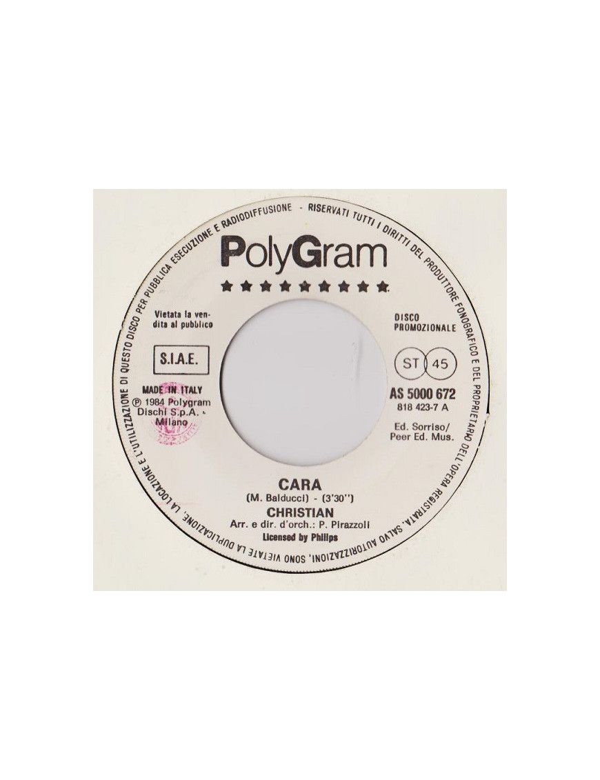 Cara Lei Balla Alone [Christian (106),...] – Vinyl 7", 45 RPM, Promo [product.brand] 1 - Shop I'm Jukebox 