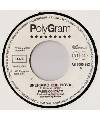 Espérons qu'il pleuve, ça me donne un frisson [Fabio Concato,...] - Vinyl 7", 45 RPM, Promo [product.brand] 1 - Shop I'm Jukebox