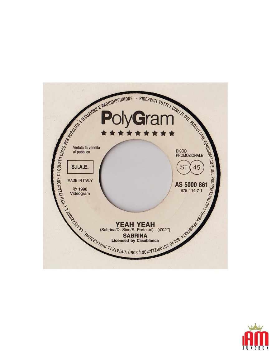 Yeah Yeah Love Or Something [Sabrina,...] - Vinyl 7", 45 RPM, Promo, Stéréo [product.brand] 1 - Shop I'm Jukebox 