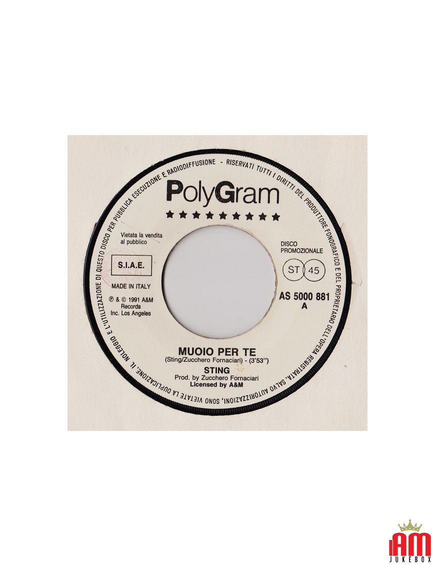 I Die For You House Called Love [Sting,...] - Vinyl 7", 45 RPM, Promo [product.brand] 1 - Shop I'm Jukebox 