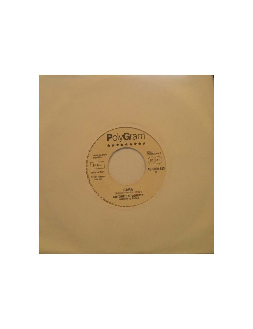 Sara Nata Sotto Il Segno Dei Pesci [Antonello Venditti] - Vinyl 7", 45 RPM, Promo [product.brand] 1 - Shop I'm Jukebox 