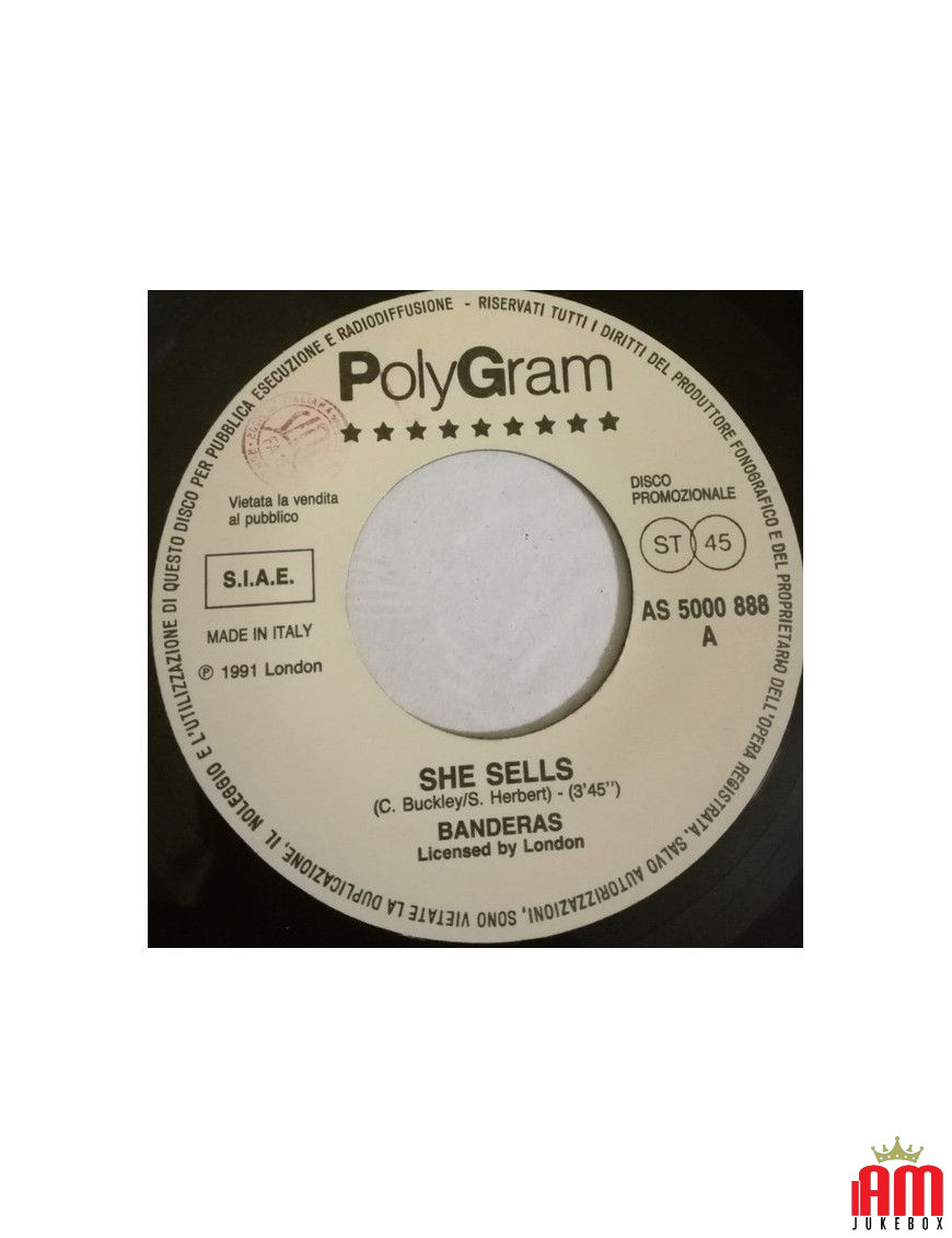 She Sells Gypsy Woman (She's Homeless) [Banderas,...] - Vinyl 7", 45 RPM, Single, Promo [product.brand] 1 - Shop I'm Jukebox 