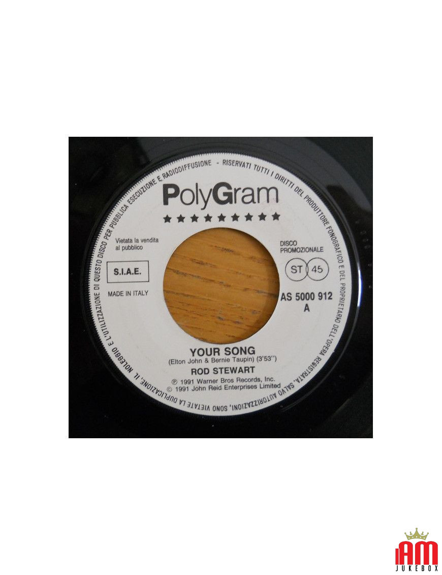 Your Song   Burn Down The Mission [Rod Stewart,...] - Vinyl 7", 45 RPM, Jukebox, Promo