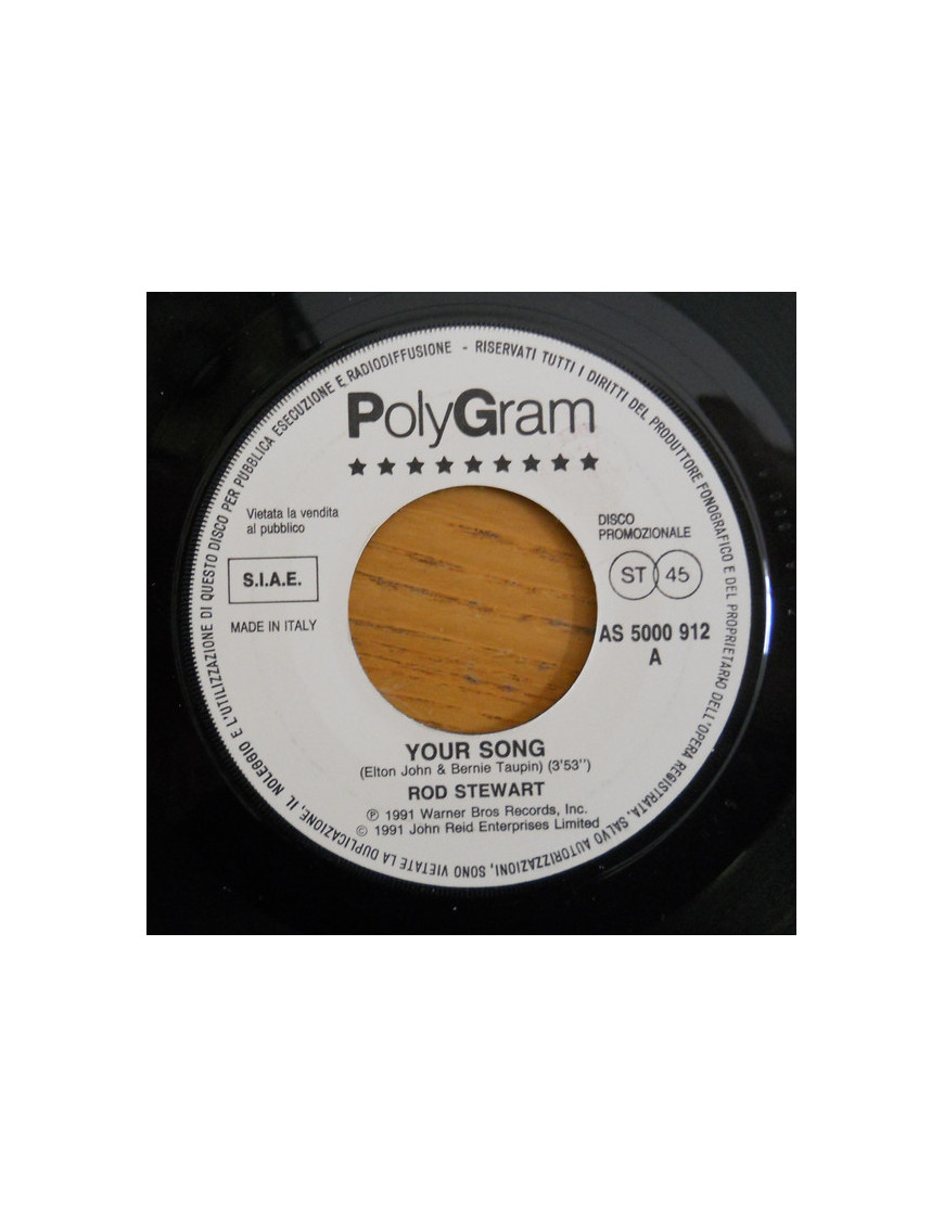 Your Song   Burn Down The Mission [Rod Stewart,...] - Vinyl 7", 45 RPM, Jukebox, Promo