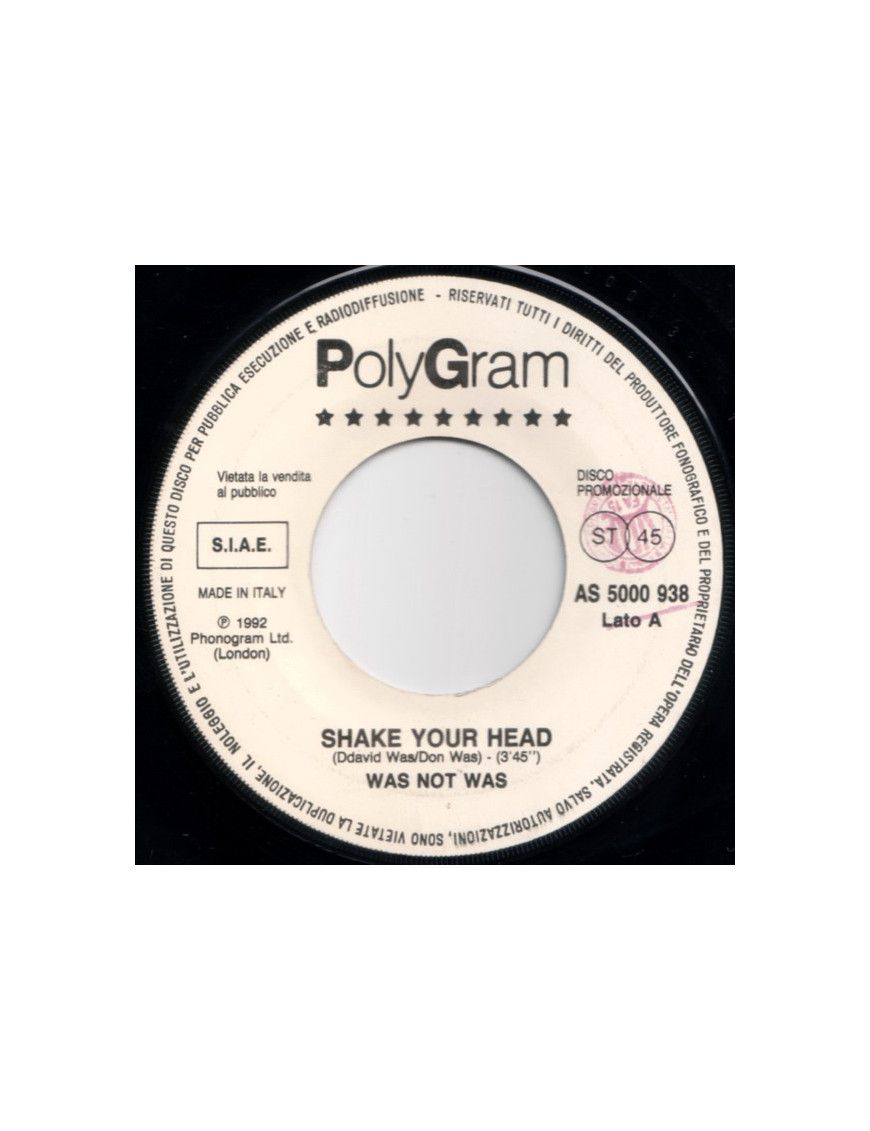 Shake Your Head A Small Victory [Was (Not Was),...] – Vinyl 7", 45 RPM, Promo [product.brand] 1 - Shop I'm Jukebox 