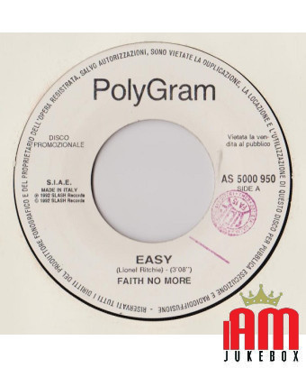 Easy An Emotional Time [Faith No More,...] - Vinyle 7", 45 RPM, Promo [product.brand] 1 - Shop I'm Jukebox 