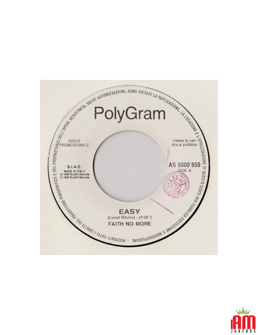 Easy   An Emotional Time [Faith No More,...] - Vinyl 7", 45 RPM, Promo