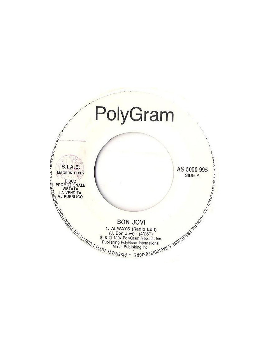 Always The Rhythm Is Magic [Bon Jovi,...] – Vinyl 7", 45 RPM, Promo [product.brand] 1 - Shop I'm Jukebox 