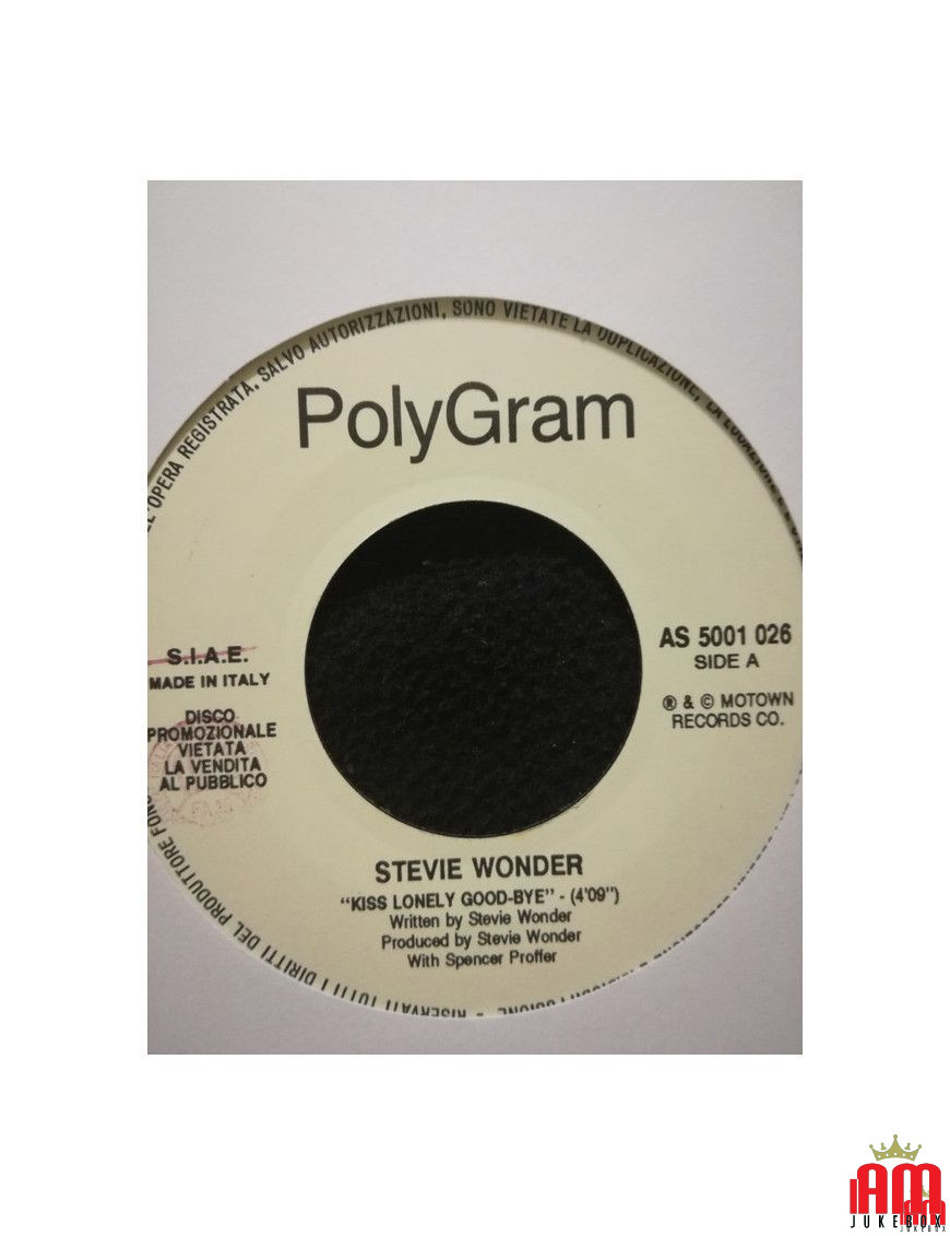 Kiss Lonely Good-Bye Words [Stevie Wonder,...] – Vinyl 7", 45 RPM, Promo [product.brand] 1 - Shop I'm Jukebox 