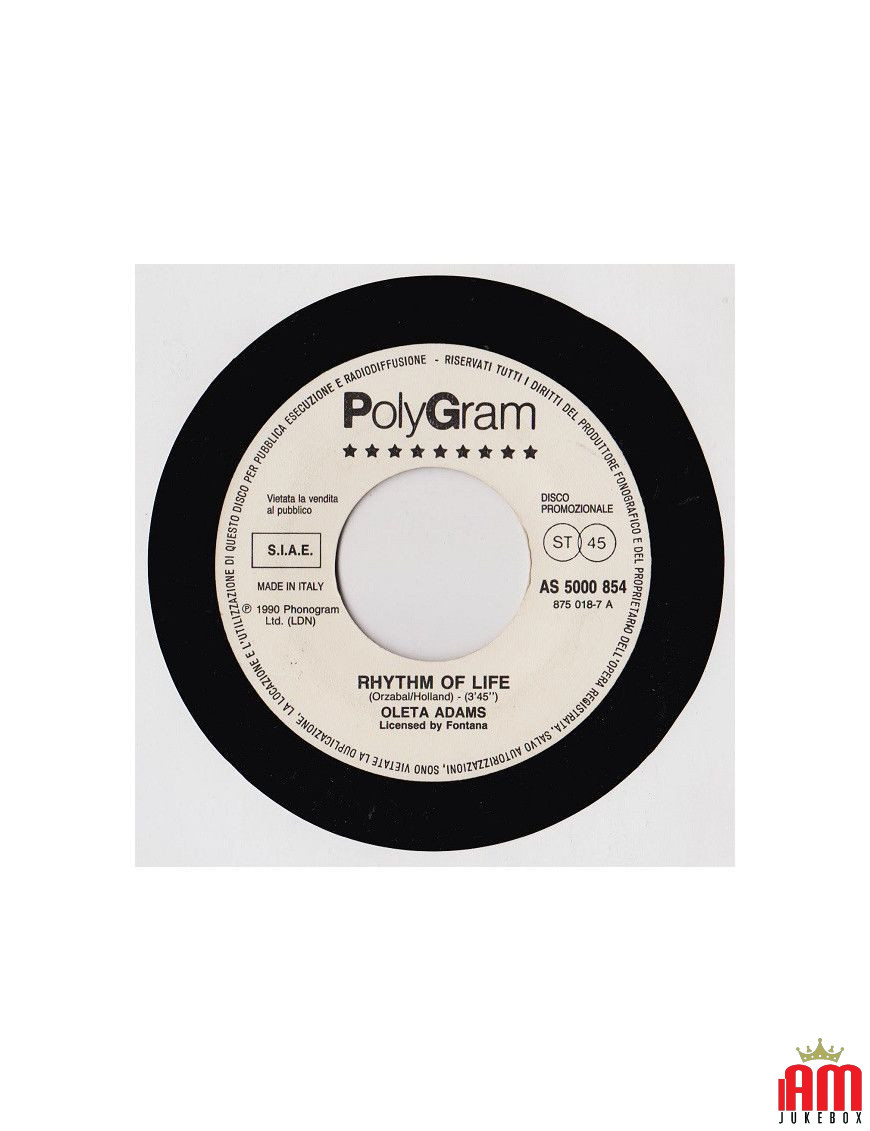 Rhythm Of Life Your Own Sweet Way [Oleta Adams,...] - Vinyl 7", 45 RPM, Promo [product.brand] 1 - Shop I'm Jukebox 