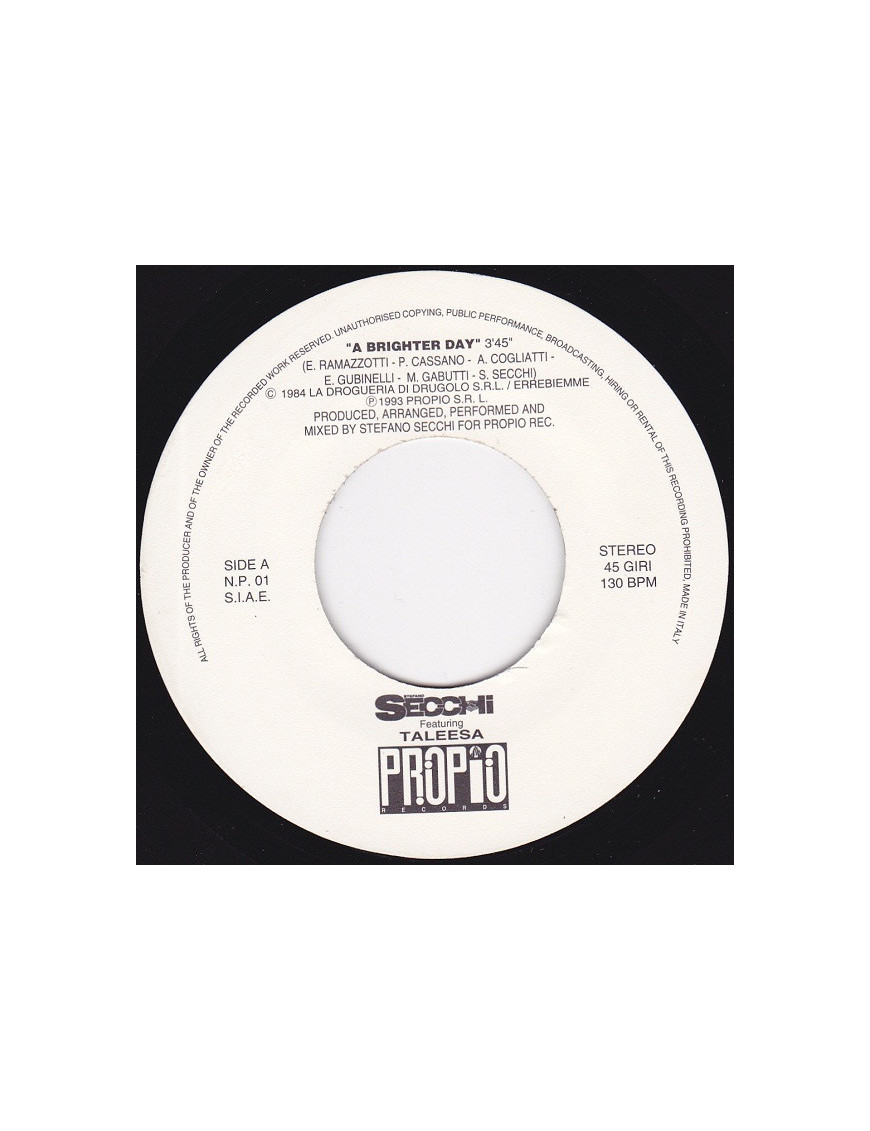 A Brighter Day 4 Your Love [Stefano Secchi,...] – Vinyl 7", 45 RPM, Jukebox