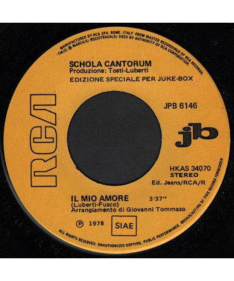 Il Mio Amore Un'Emozione Da Poco [Schola Cantorum (2),...] - Vinyl 7", 45 RPM, Jukebox, Stereo [product.brand] 1 - Shop I'm Juke