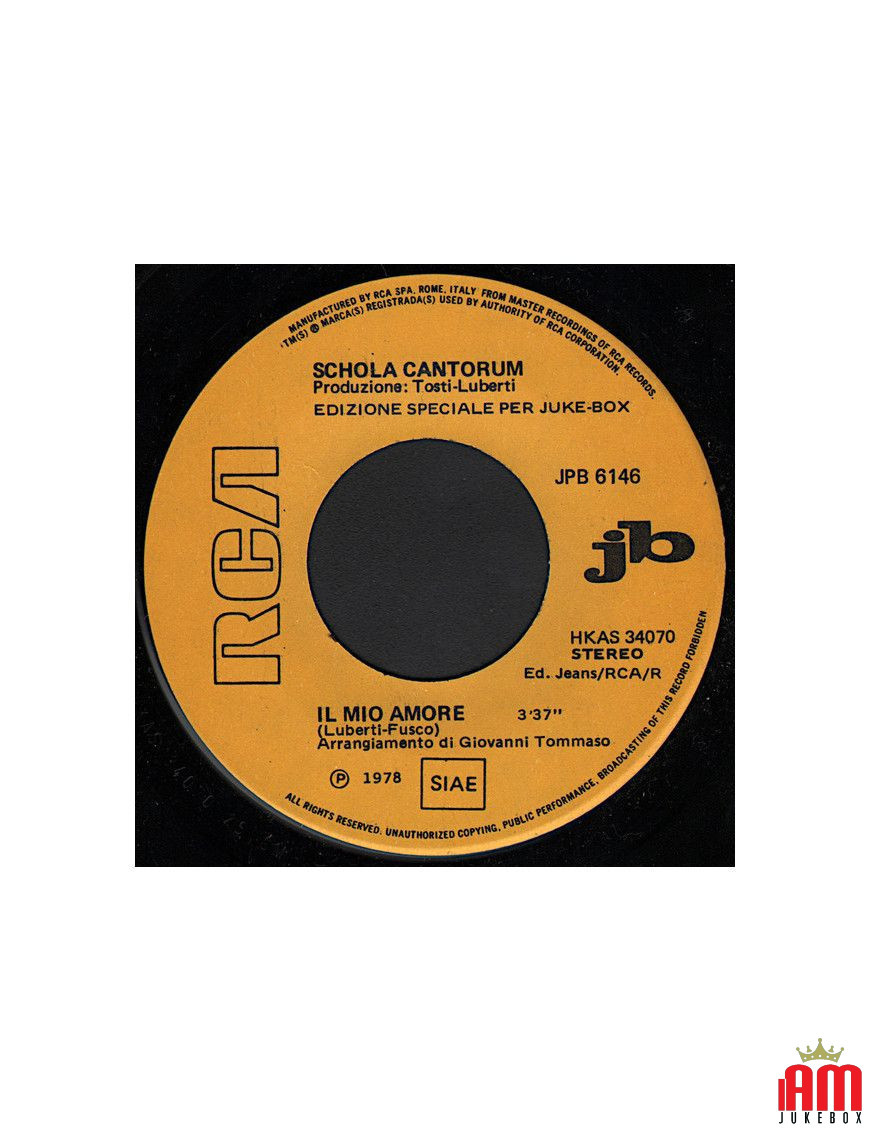 Il Mio Amore Un'Emozione Da Poco [Schola Cantorum (2),...] - Vinyl 7", 45 RPM, Jukebox, Stereo [product.brand] 1 - Shop I'm Juke