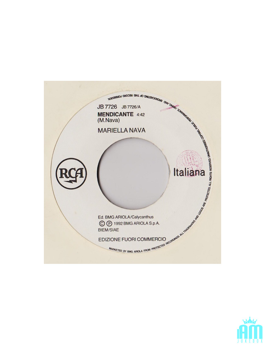 Mendicante È Una Nanna [Mariella Nava,...] - Vinyl 7", 45 RPM, Promo [product.brand] 1 - Shop I'm Jukebox 