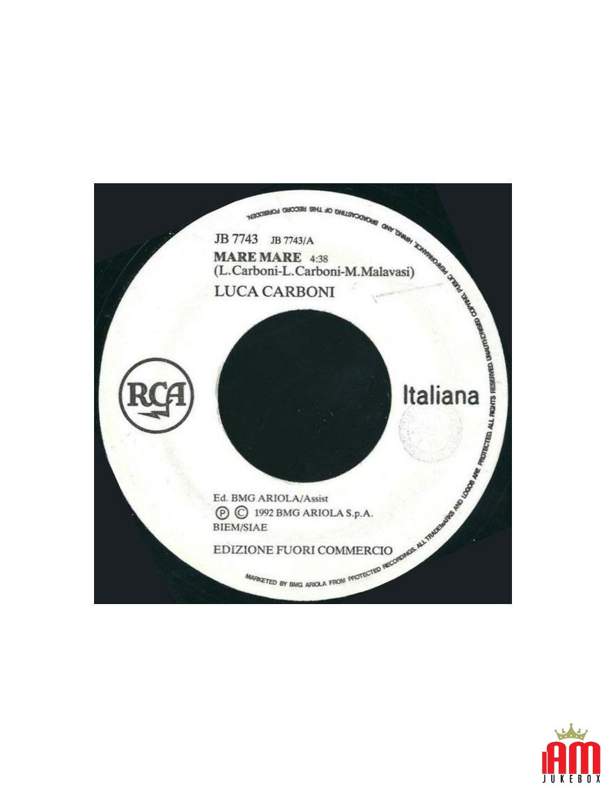 Mare Mare C'est ma vie [Luca Carboni,...] - Vinyl 7", 45 RPM, Promo [product.brand] 1 - Shop I'm Jukebox 