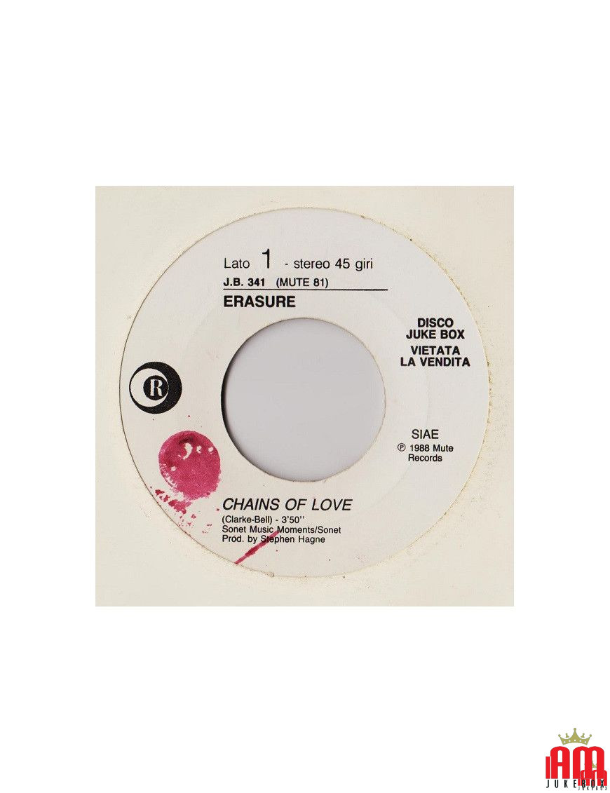 Chains Of Love Give A Little Love [Erasure,...] - Vinyle 7", 45 RPM, Jukebox [product.brand] 1 - Shop I'm Jukebox 