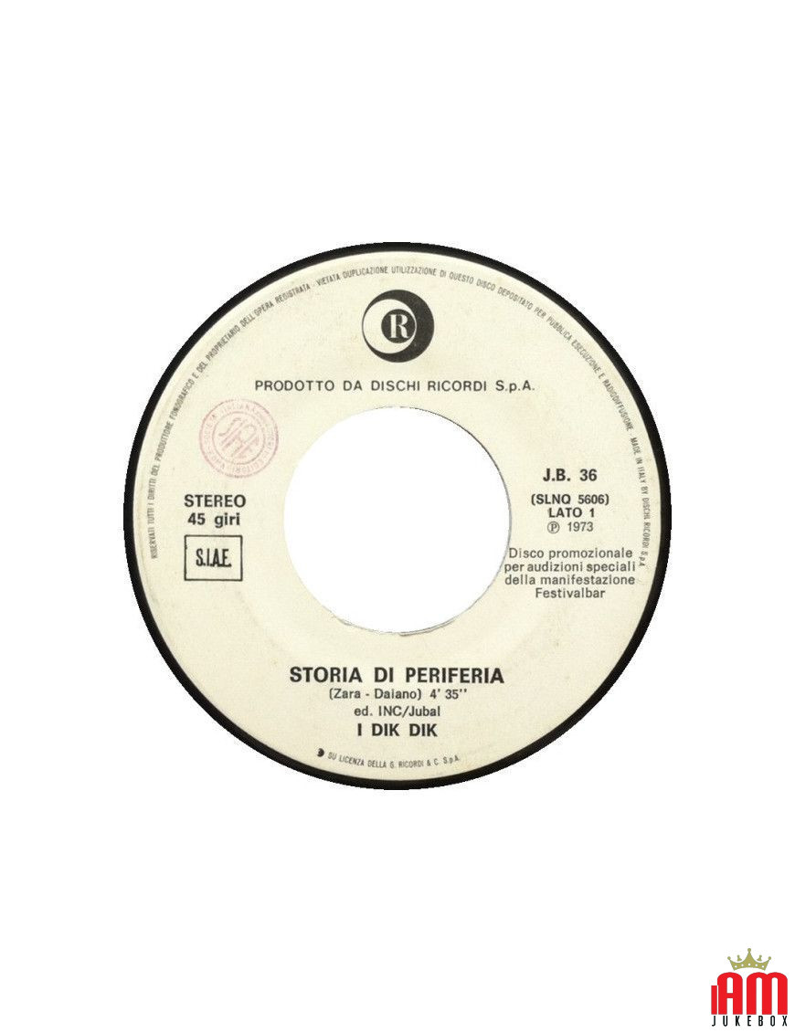 Storia Di Periferia Sì, Dimmi Di Sì [I Dik Dik,...] - Vinyl 7", 45 RPM, Promo, Stereo [product.brand] 1 - Shop I'm Jukebox 