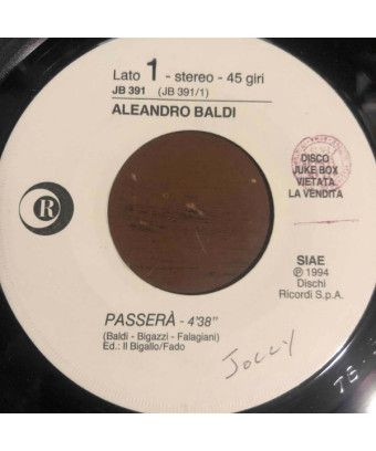 Passerà Signor Tenente [Aleandro Baldi,...] - Vinyl 7", 45 RPM, Jukebox [product.brand] 1 - Shop I'm Jukebox 