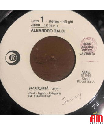 Passerà Signor Tenente [Aleandro Baldi,...] - Vinyl 7", 45 RPM, Jukebox [product.brand] 1 - Shop I'm Jukebox 