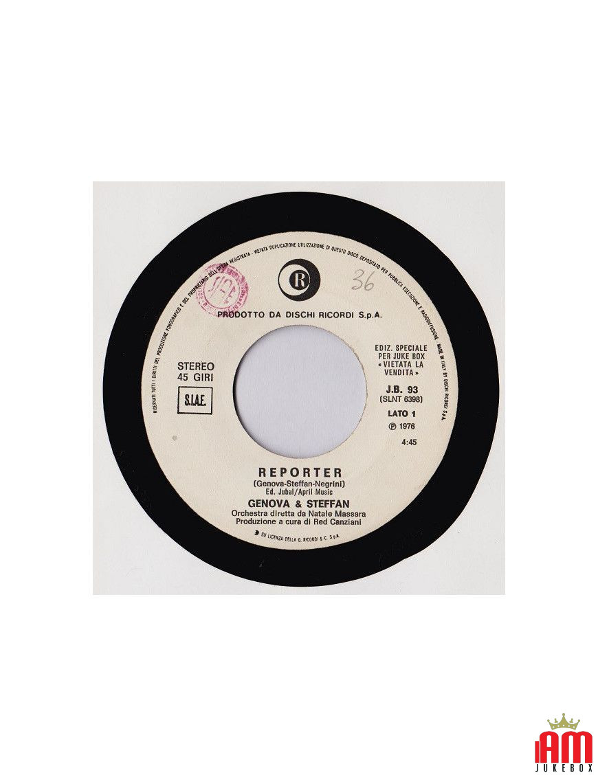 Reporter Lucia (For You Alone) [Genova & Steffan,...] - Vinyl 7", 45 RPM, Jukebox [product.brand] 1 - Shop I'm Jukebox 