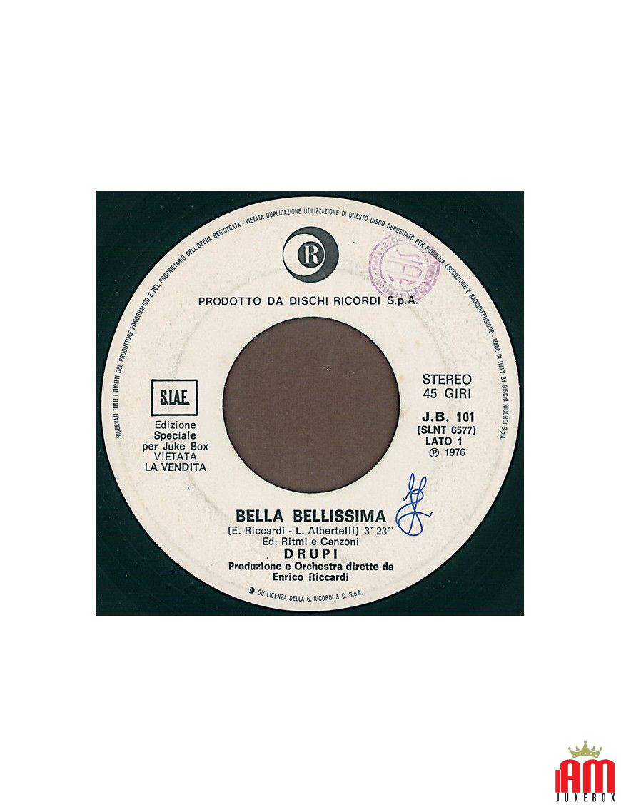 Bella Bellissima Now Is The Time [Drupi (2),...] - Vinyle 7", 45 RPM, Jukebox [product.brand] 1 - Shop I'm Jukebox 