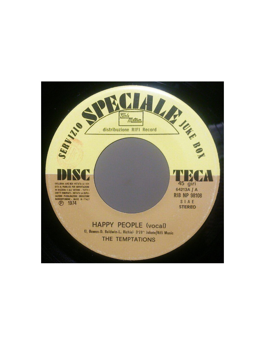 Happy People (Vocal)   I Feel Sanctified [The Temptations,...] - Vinyl 7", 45 RPM, Jukebox, Stereo