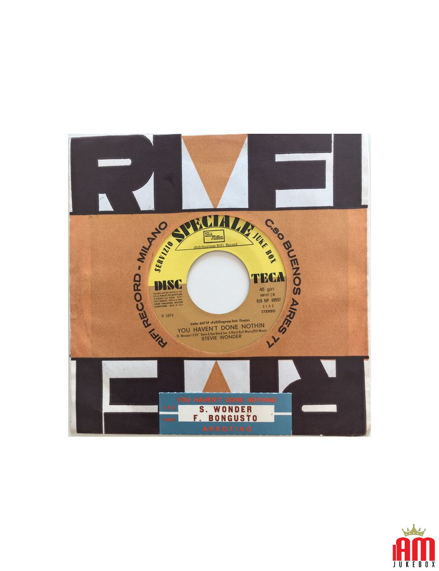 Knife Knife You Haven't Done Nothin [Fred Bongusto,...] - Vinyl 7", 45 RPM, Jukebox, Stereo [product.brand] 1 - Shop I'm Jukebox