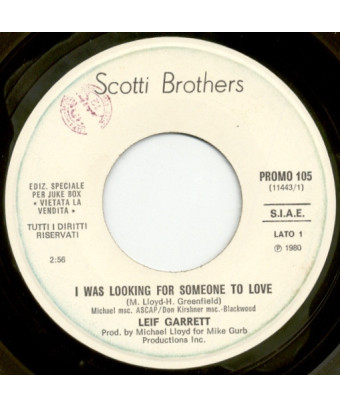 I Was Looking For Someone To Love   Cars [Leif Garrett,...] - Vinyl 7", 45 RPM, Jukebox