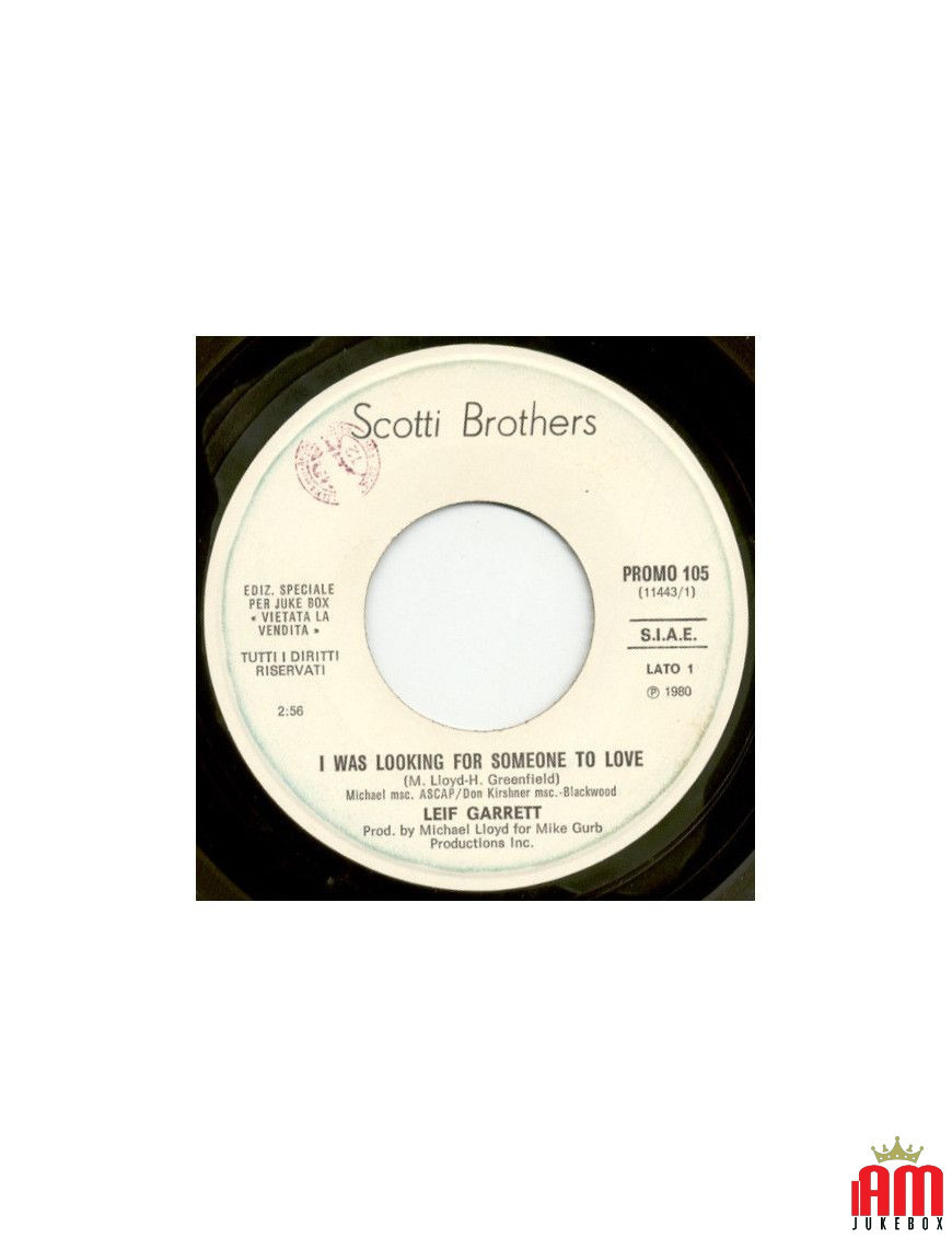 Je cherchais quelqu'un pour aimer les voitures [Leif Garrett,...] - Vinyl 7", 45 RPM, Jukebox [product.brand] 1 - Shop I'm Jukeb