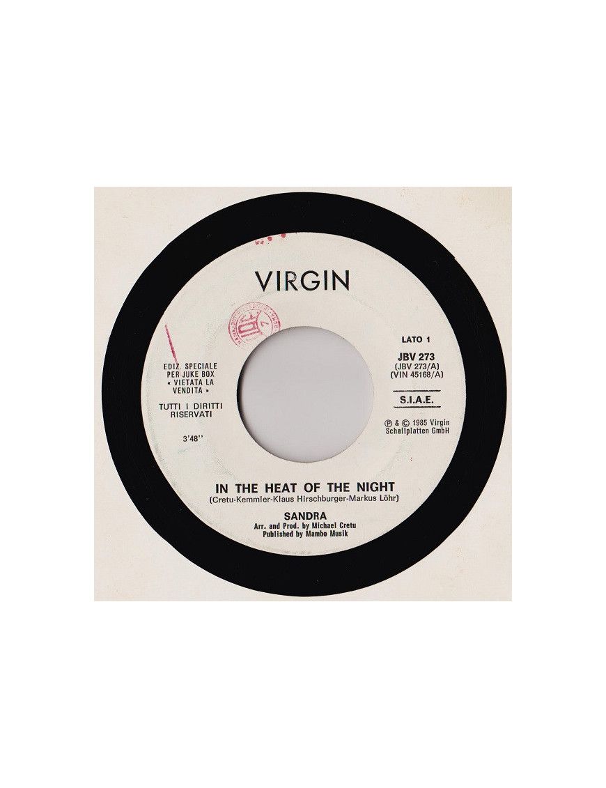 In The Heat Of The Night Pictures In The Dark [Sandra,...] - Vinyl 7", 45 RPM, Jukebox [product.brand] 1 - Shop I'm Jukebox 